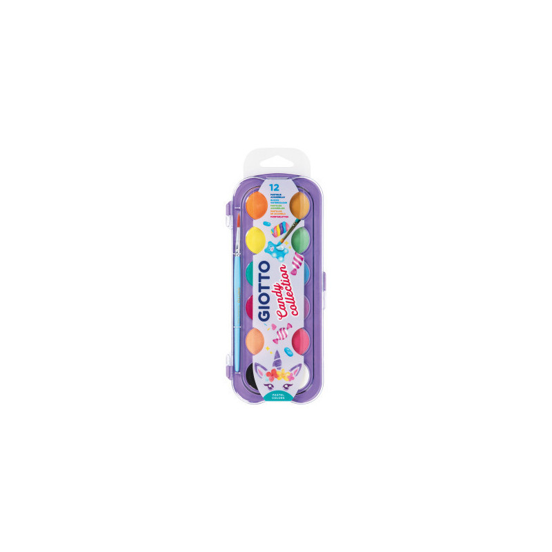ACQUERELLI GIOTTO CANDY COLLECTION SCATOLA 12 COLORI FILA