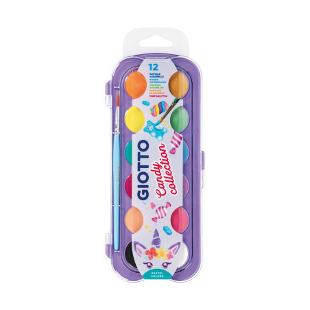 ACQUERELLI GIOTTO CANDY COLLECTION SCATOLA 12 COLORI FILA