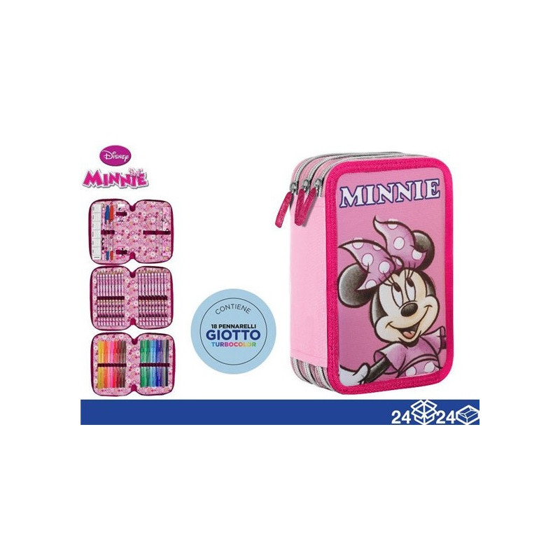 Astuccio 3 zip Minnie Be smart