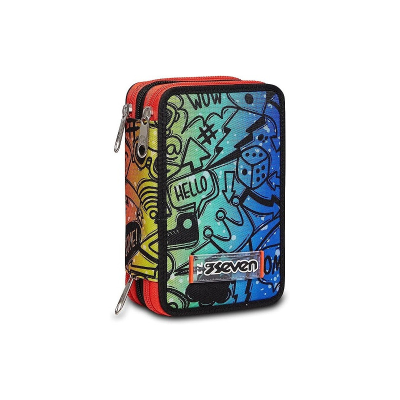Astuccio 3 zip Seven fluo stamp