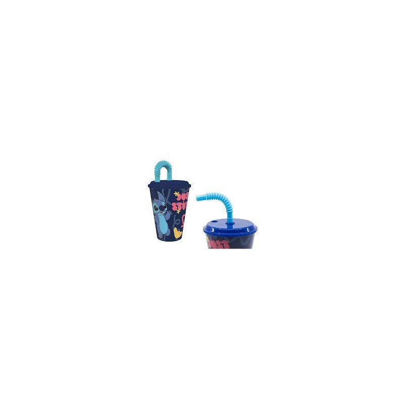 Bicchiere con cannuccia  Stitch