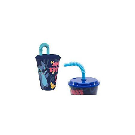 Bicchiere con cannuccia  Stitch