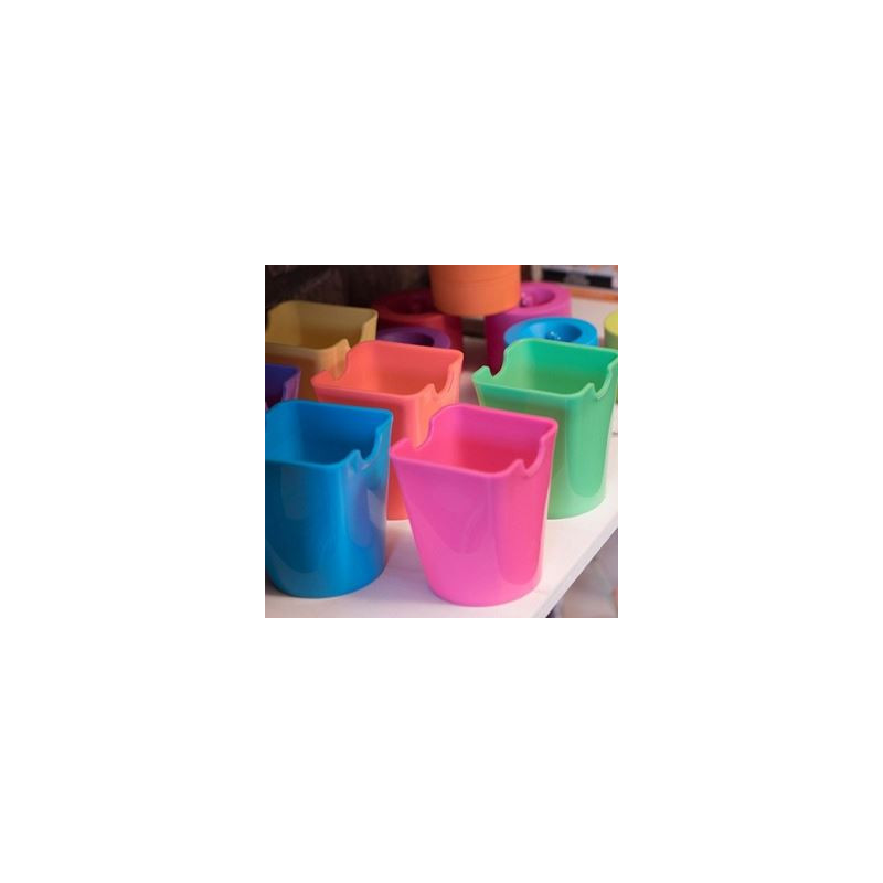 Bicchiere portapenne in plastica vari colori Fluo