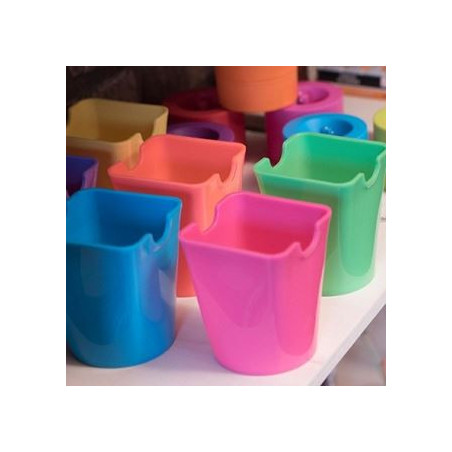 Bicchiere portapenne in plastica vari colori Fluo