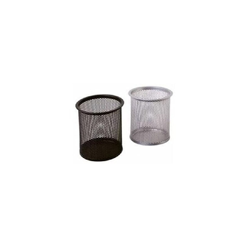 Bicchiere portapenne metallo silver cm.8 rete