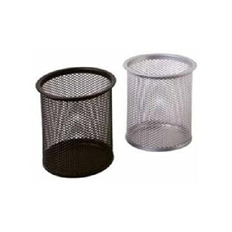 Bicchiere portapenne metallo silver cm.8 rete