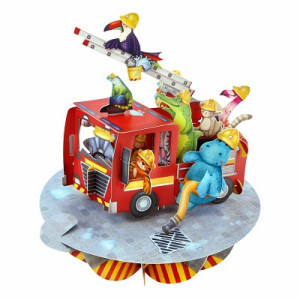Biglietto auguri Santoro 3D Pompieri