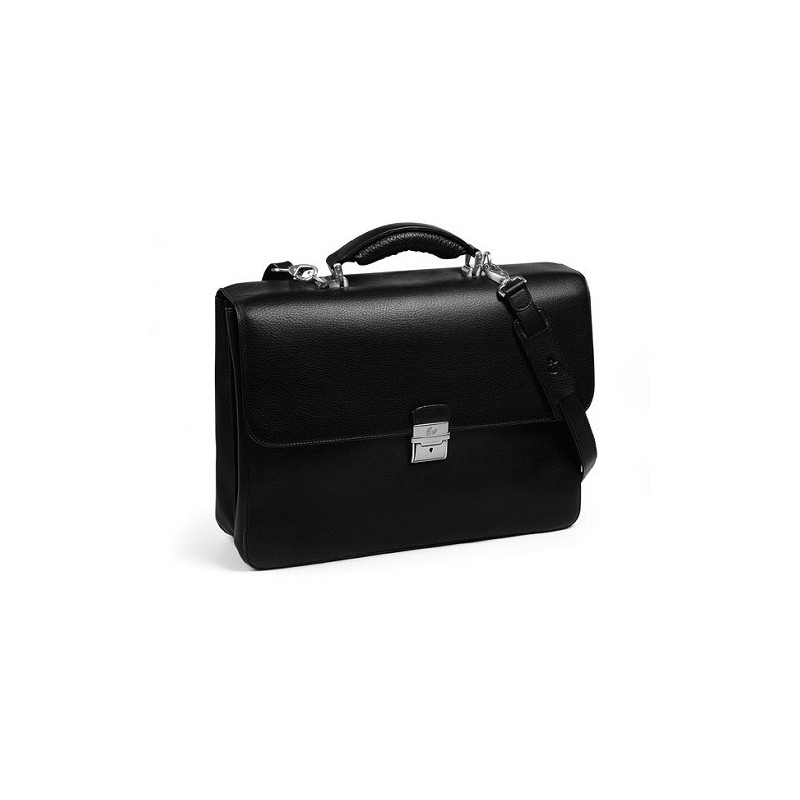 Borsa in pelle 2 scomparti nera