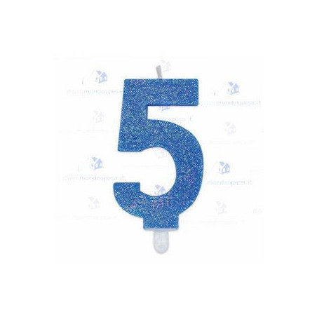 Candelina glitterata n.7 azzurro