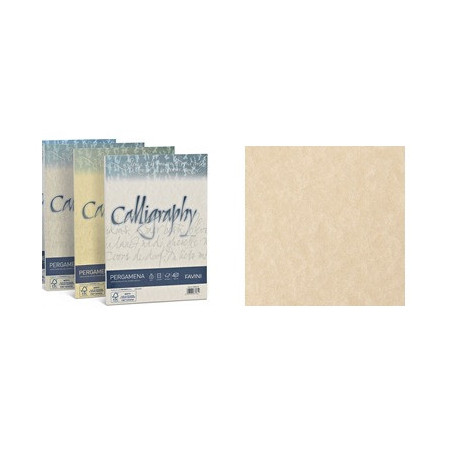 Carta  Pergamena Calligraphy A4 90gr. 50fogli  sabbia