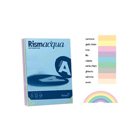 Carta Color A3 200gr Rismacqua 125fg celeste