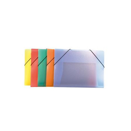 Cartella con 2 elastici in PPL trasparenti arancio