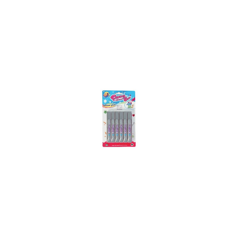Colla glitter argento 6pz AV