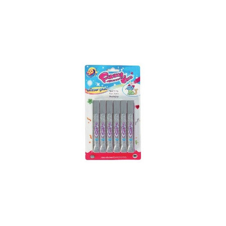 Colla glitter argento 6pz AV