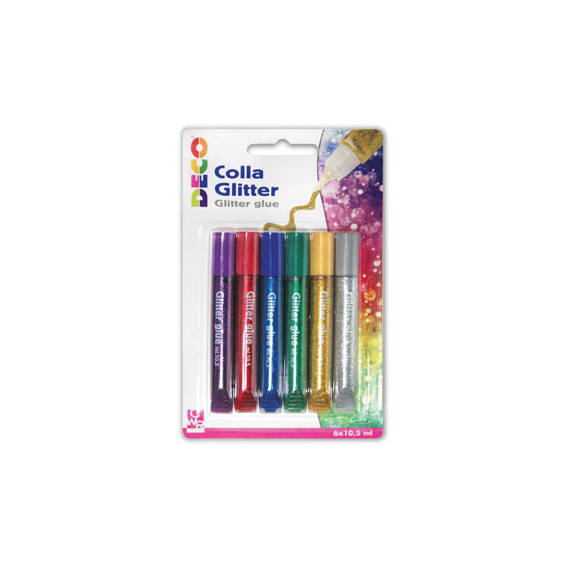 Colla glitter assort. 6pz DECO