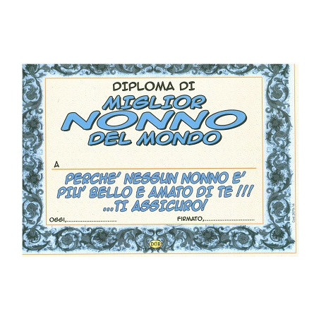 Diploma Gadgets  Miglior NONNO