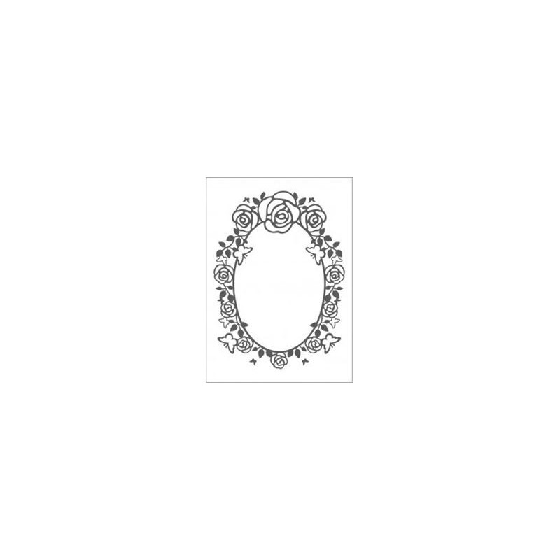 Embossing effetto rilievo 2d cornice rose