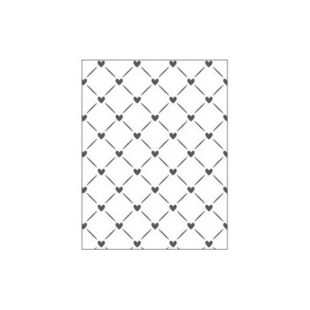 Embossing effetto rilievo 2d graticcio cuori