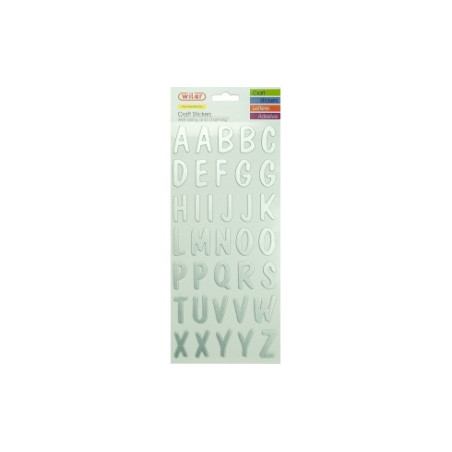 Etichette adesive ALFABETO silver 30mm
