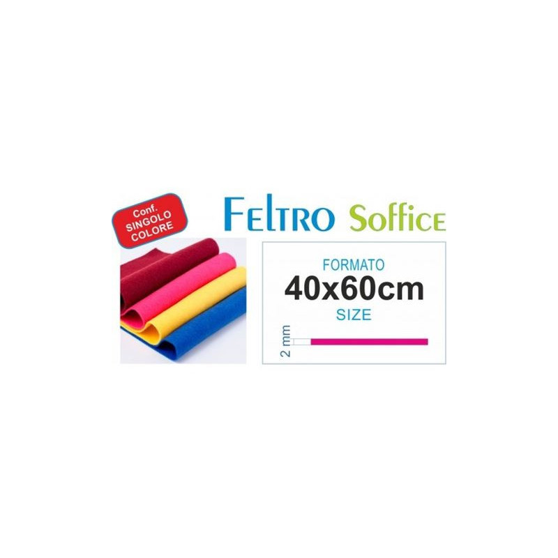 Foglio di feltro 40x60cm 2mm nero