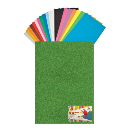 Foglio di Gomma eva 40x60 rosa glitter