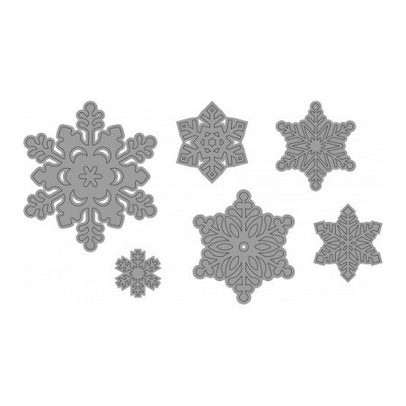 Fustella sottile FIOCCHI DI NEVE 6 SOGG. Utilizzabili con ROSA80 - VIOLA80.