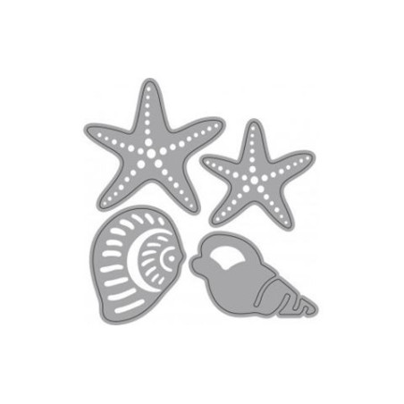 Fustella sottile STELLE MARINE E CONCHIGLIE 4 SOGG. Utilizzabili con ROSA80 - VIOLA80.