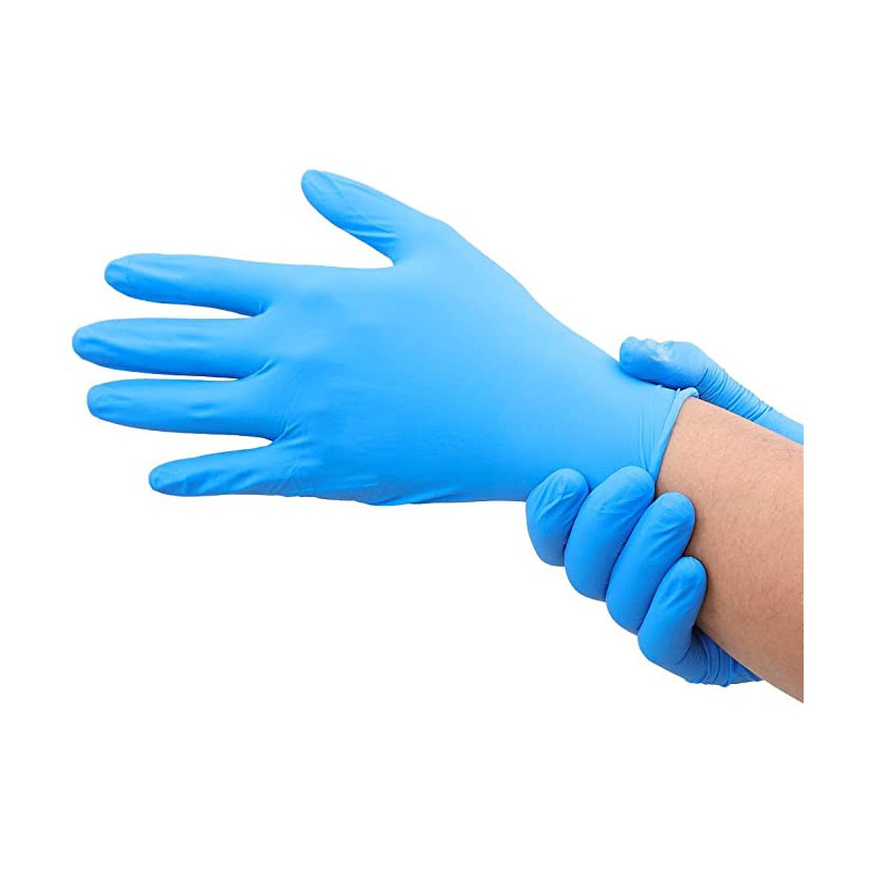 GUANTI IN NITRILE 100pz blu L