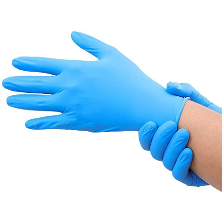 GUANTI IN NITRILE 100pz blu L