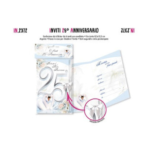 Inviti 25° ANNIVERSARIO 9 X 14 - 6pz