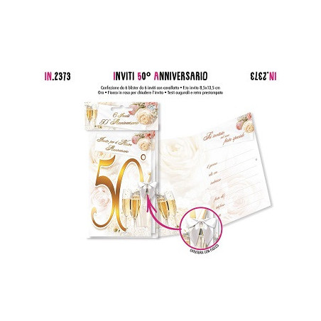 Inviti 50° ANNIVERSARIO 9 X 14 - 6pz