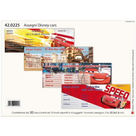 Inviti Cars 15pz