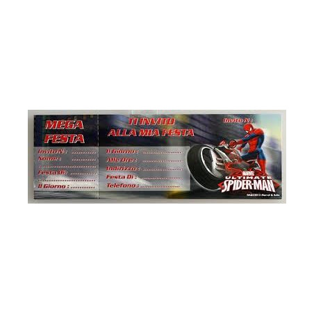 Inviti Spiderman 15 PZ