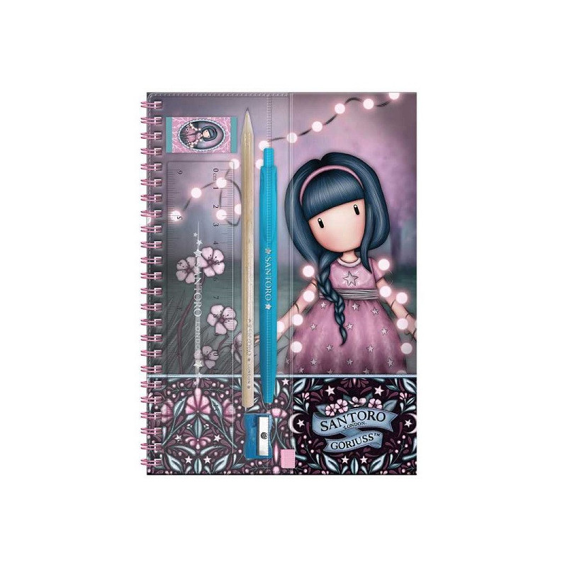 kit cancelleria FAIRY DUSK santoro GORJUSS con notebook
