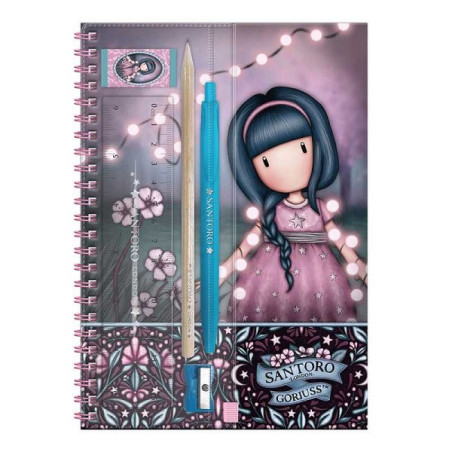 kit cancelleria FAIRY DUSK santoro GORJUSS con notebook