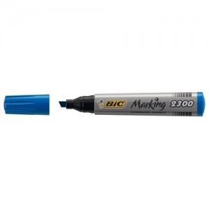 Marker Bic punta scalpello blu