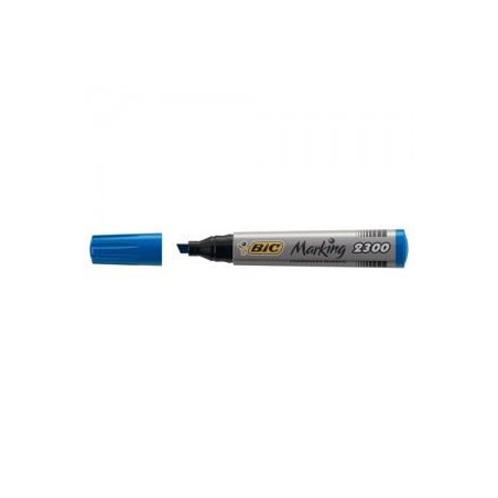 Marker Bic punta scalpello blu