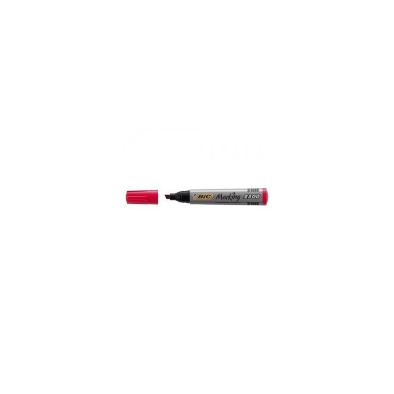 Marker Bic punta scalpello rosso