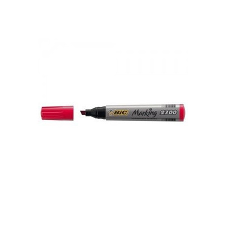 Marker Bic punta scalpello rosso