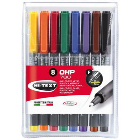 Marker OHP punta F 0,6mm 8pz ass.