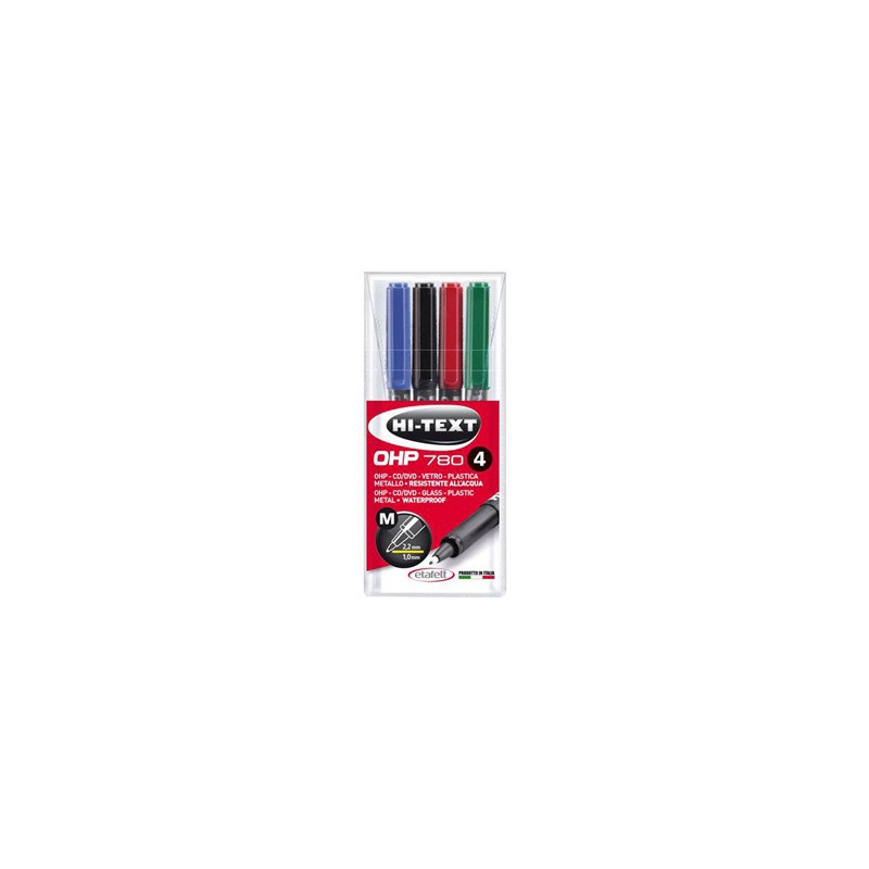 Marker OHP punta M 1,0mm 4pz ass.