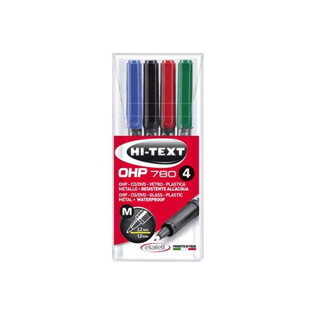 Marker OHP punta M 1,0mm 4pz ass.