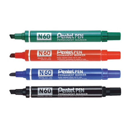 Marker pentel N60 blu punta scalpello