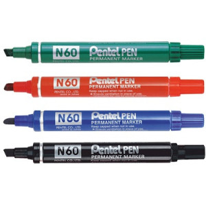Marker pentel N60 rosso punta scalpello