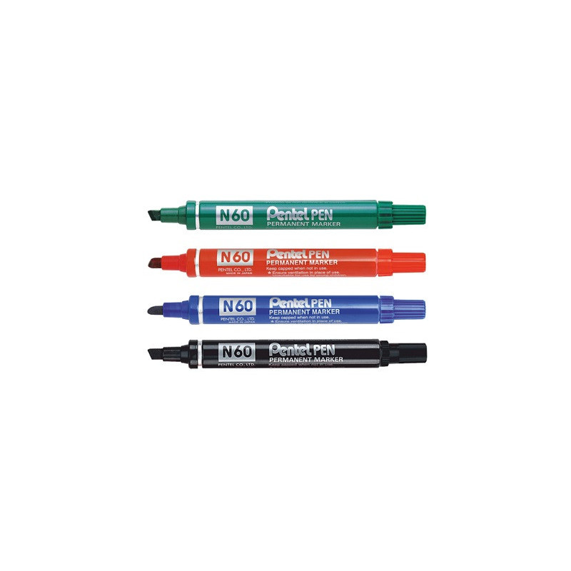 Marker pentel N60 rosso punta scalpello