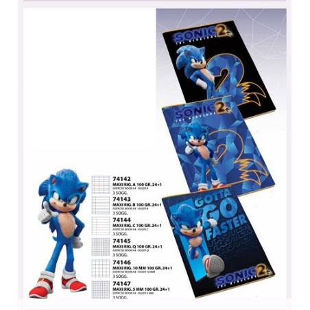Maxi quaderno SONIC rig.10MM
