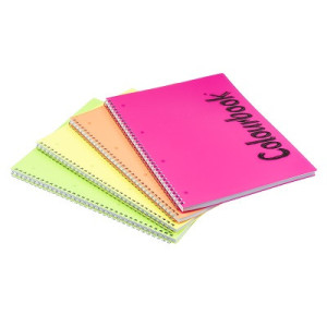 Maxi Spiralato A4 Colourbook Fluò 80fg 70gr copertina PPL 1 Rigo