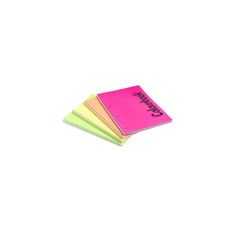 Maxi Spiralato A4 Colourbook Fluò 80fg 70gr copertina PPL 1 Rigo