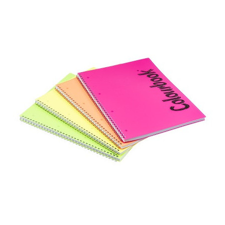 Maxi Spiralato A4 Colourbook Fluò 80fg 70gr copertina PPL 1 Rigo