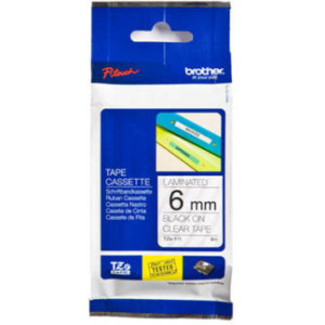 Nastro Brother 6mm nero su trasparente